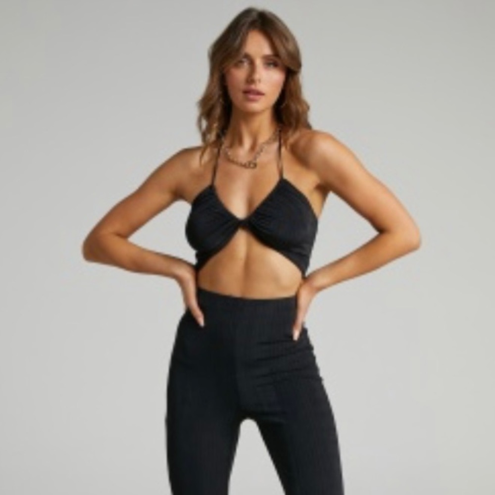 SHOWPO. Denver Halter Neck Two Piece set IN BLACK